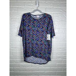 Luluroe NWT Tunic Womens XS All Over Multi Color Print Short‎ Sleeve Boho Print